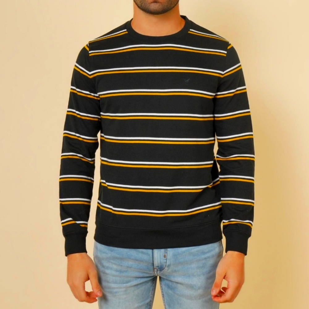 H&M Striped Crew Sweatshirt